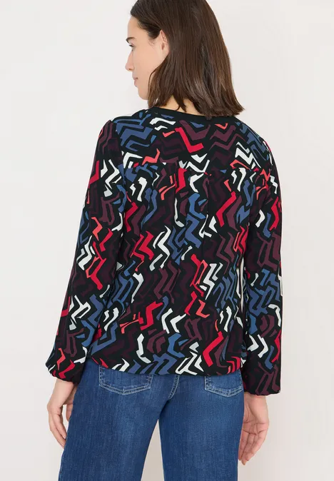 Print-Bluse black multi