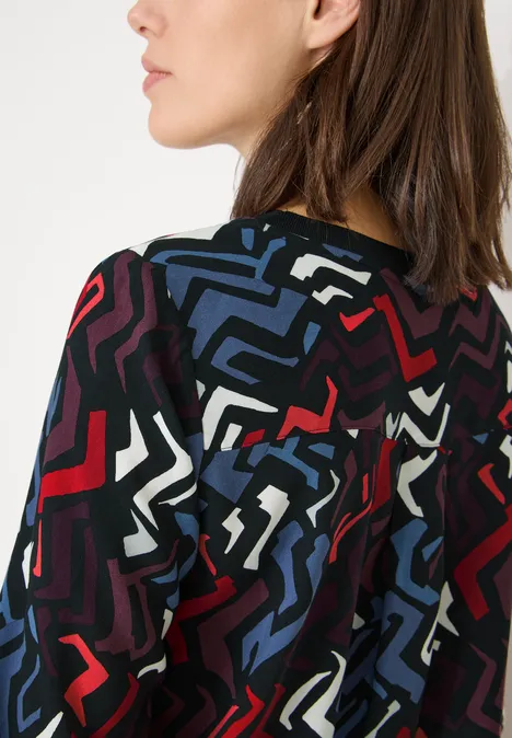 Print-Bluse black multi