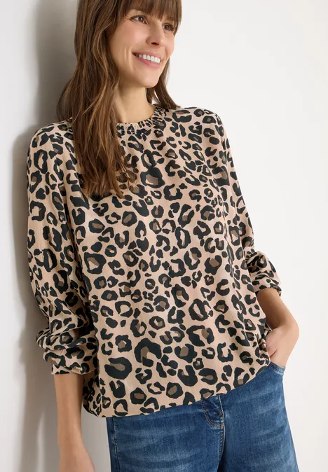 Leo blouse met lange mouwen urban taupe Leo blouse met lange mouwen urban taupe