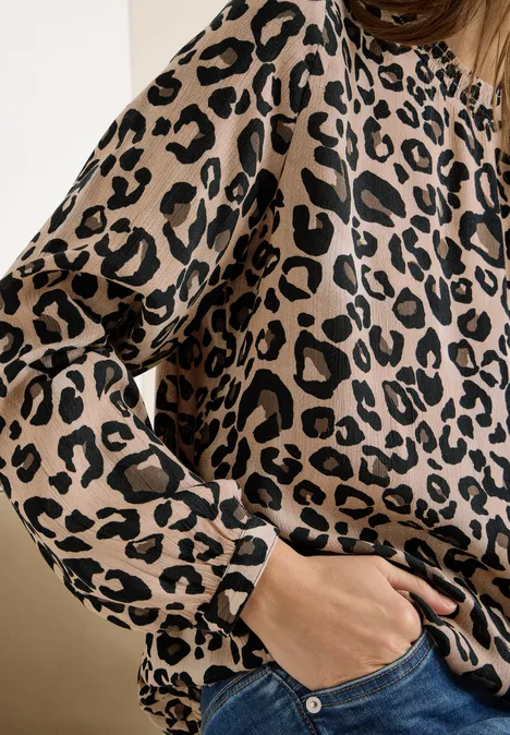 Leo blouse met lange mouwen urban taupe Leo blouse met lange mouwen urban taupe