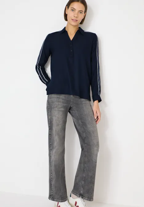 Blouse avec détails de bande universal blue