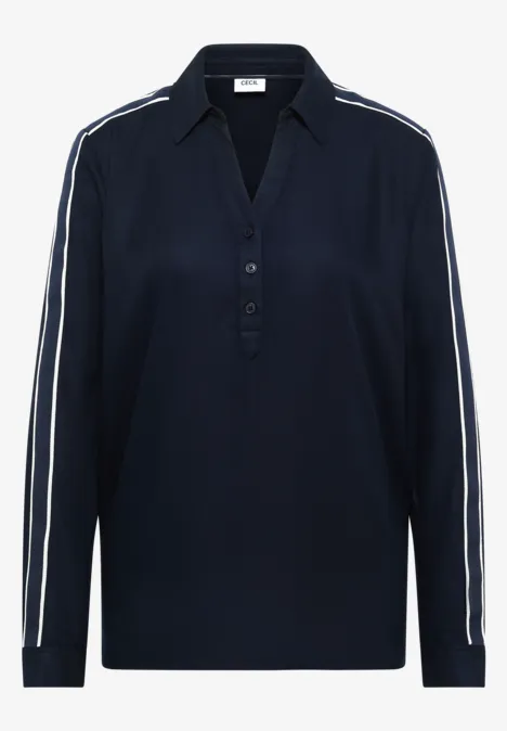Blouse avec détails de bande universal blue