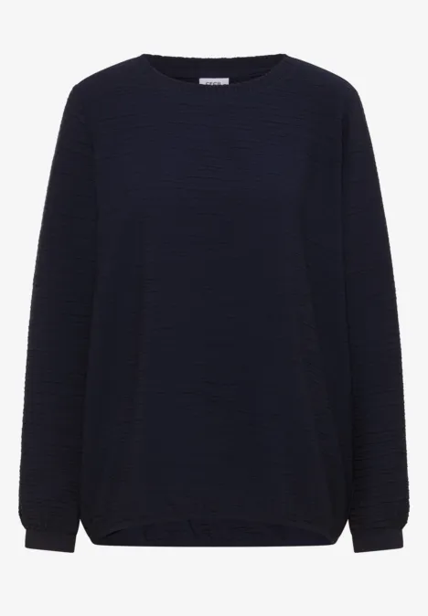 Blouse met gesmockte halslijn universal blue