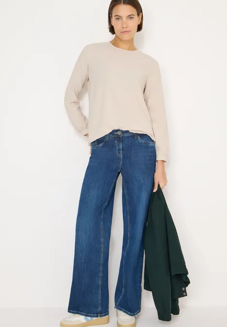 Bluzka koszulowa z dekoltem typu smock pearl beige Bluzka koszulowa z dekoltem typu smock pearl beige