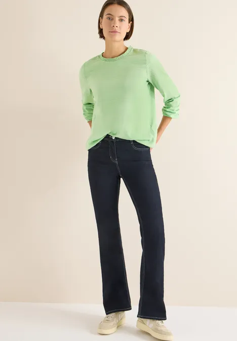 Blouse met gesmockte halslijn null