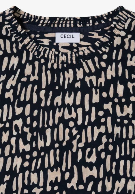 Blouse met gesmockte halslijn universal blue