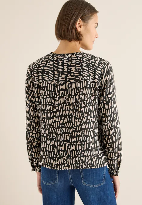 Blouse met gesmockte halslijn null