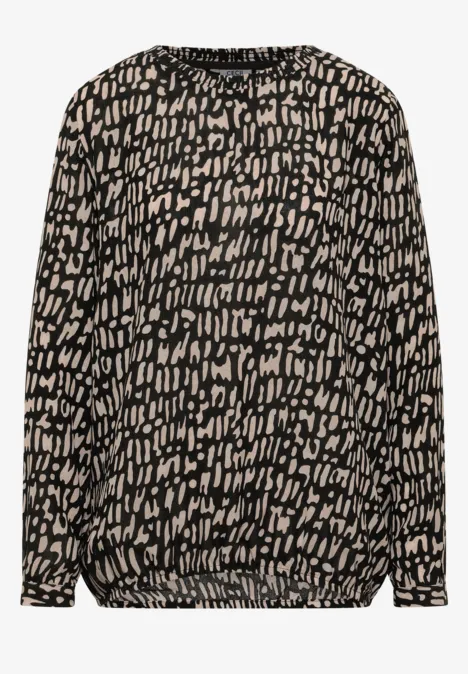 Blouse met gesmockte halslijn null