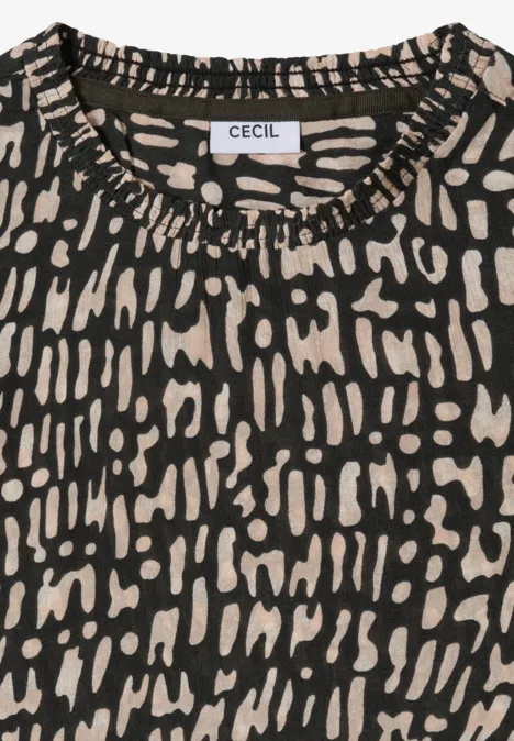 Blouse met gesmockte halslijn null