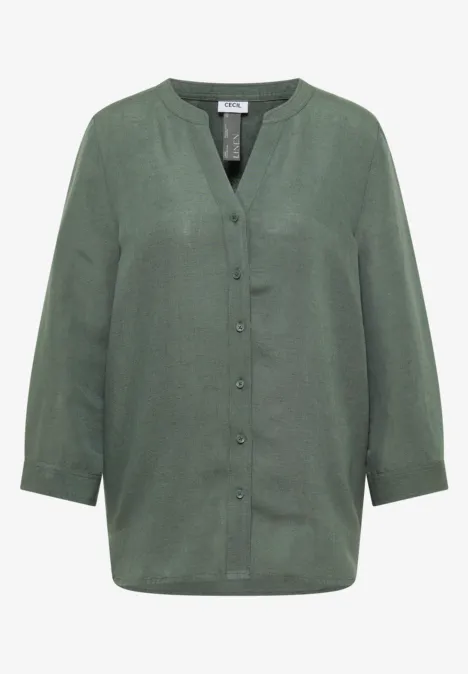3/4 mouw blouse van linnenmix just khaki