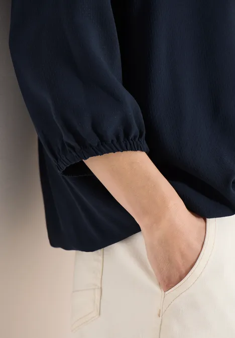 3/4-mouwen blouse met gespleten hals universal blue