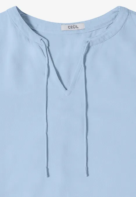 3/4-Arm Bluse mit Split Neck light sky blue 3/4-Arm Bluse mit Split Neck light sky blue