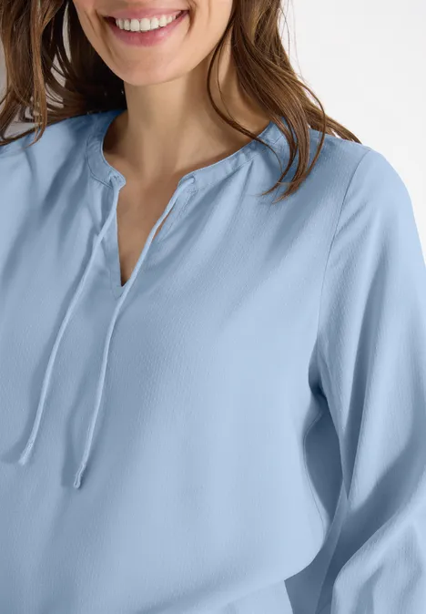 3/4-Arm Bluse mit Split Neck light sky blue 3/4-Arm Bluse mit Split Neck light sky blue