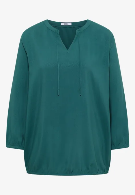 Chemisier à manches 3/4 avec col fendu jungle green