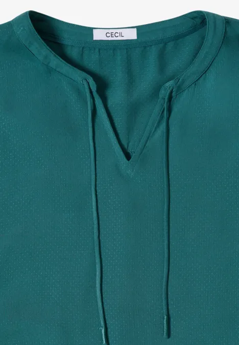 Chemisier à manches 3/4 avec col fendu jungle green