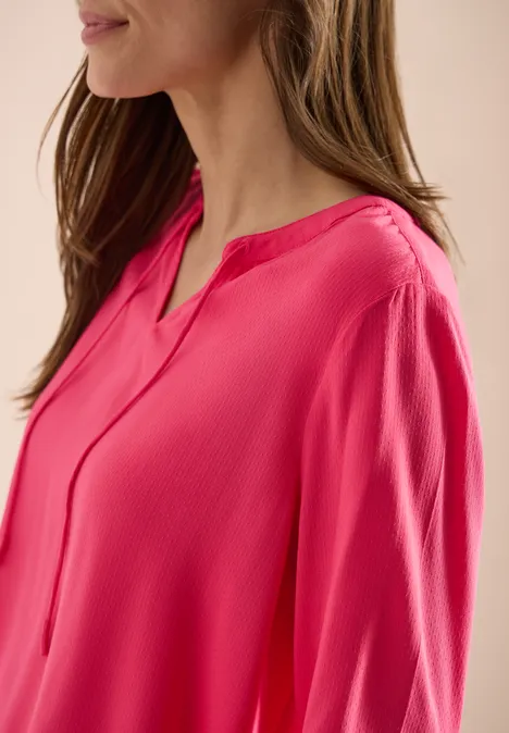 3/4-mouwen blouse met gespleten hals geranium red