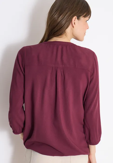 3/4-Arm Bluse mit Split Neck sweet grape red 3/4-Arm Bluse mit Split Neck sweet grape red