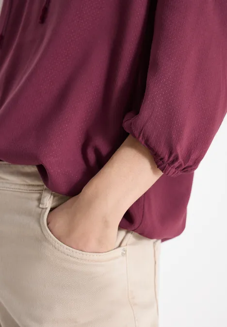 3/4-Arm Bluse mit Split Neck sweet grape red 3/4-Arm Bluse mit Split Neck sweet grape red