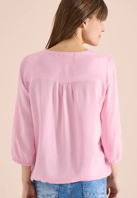 3/4-mouwen blouse met gespleten hals light blush rose