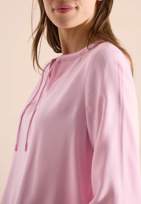3/4-mouwen blouse met gespleten hals light blush rose