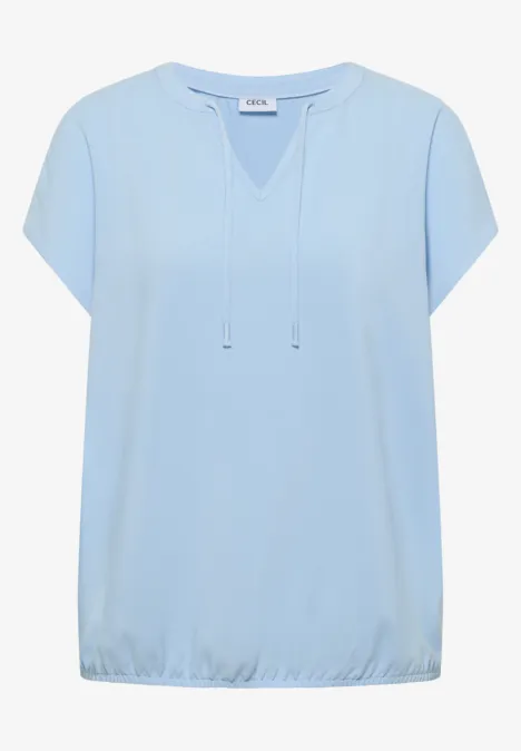 Kurzarm Bluse mit Strukturmix light sky blue Kurzarm Bluse mit Strukturmix light sky blue