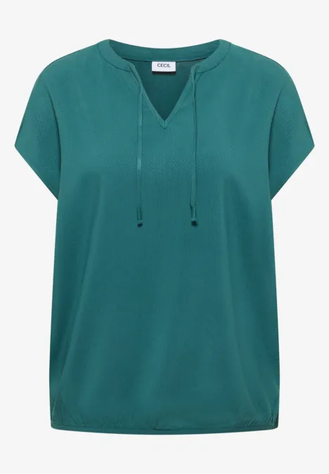 Kurzarm Bluse mit Strukturmix jungle green Kurzarm Bluse mit Strukturmix jungle green
