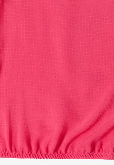 Blouse à manches courtes avec mélange de structures geranium red