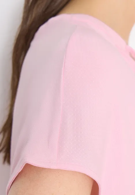 Kurzarm Bluse mit Strukturmix light blush rose