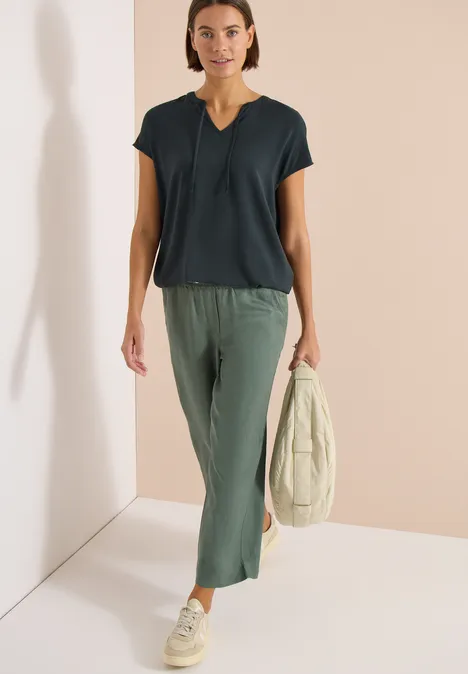 Blouse à manches courtes avec mélange de structures palm breeze green