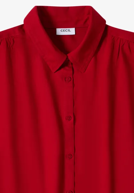 Rotes Hemd mit Knopfleiste und Kragen