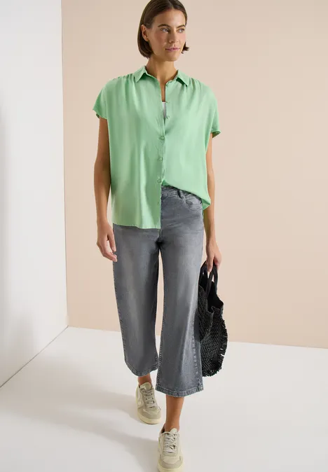 Blouse basique uni à col chemise juicy lime Blouse basique uni à col chemise juicy lime