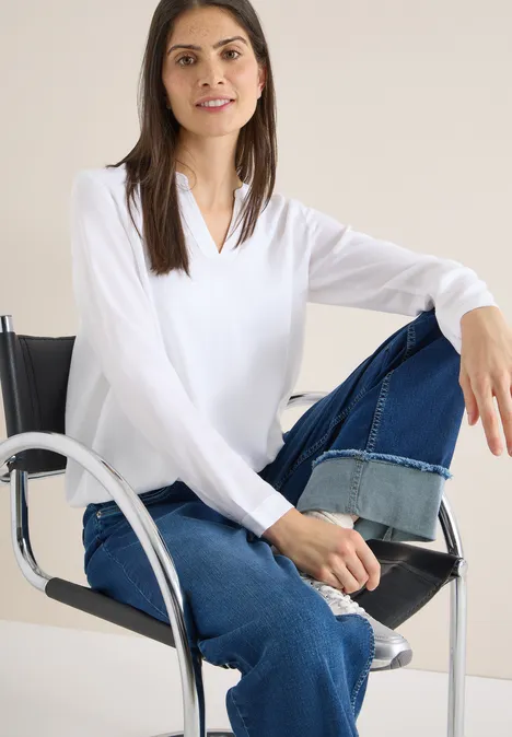 Bluse in Unifarbe White
