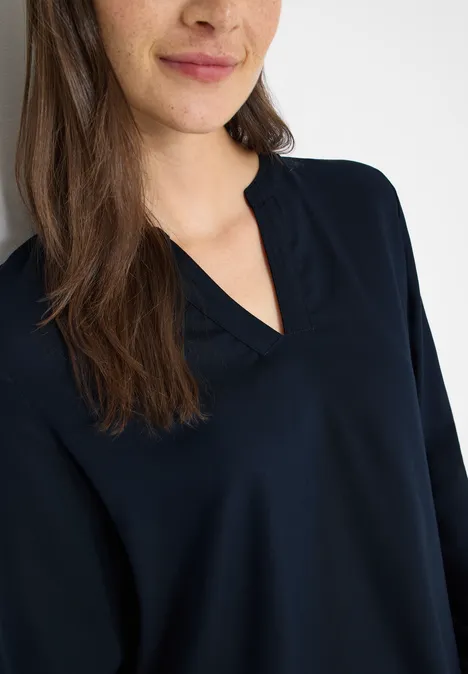 Bluse in Unifarbe universal blue