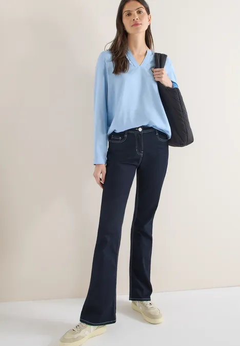 Bluse in Unifarbe light sky blue