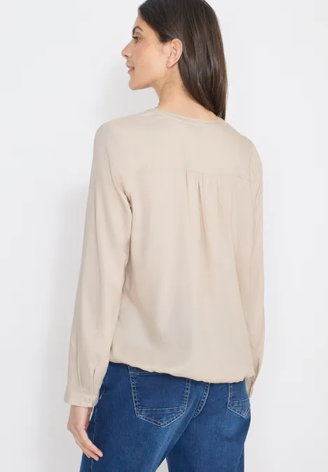 Bluse in Unifarbe grain beige