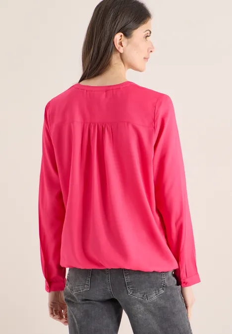 Bluse in Unifarbe geranium red