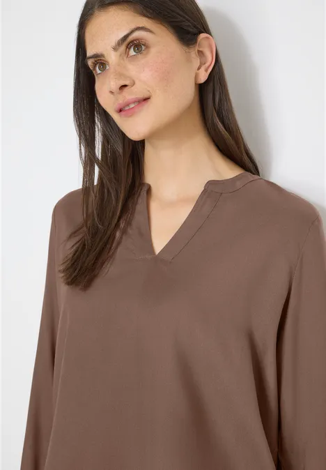 Bluse in Unifarbe urban taupe Bluse in Unifarbe urban taupe