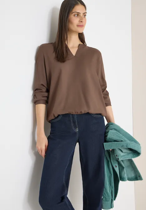 Bluse in Unifarbe urban taupe Bluse in Unifarbe urban taupe