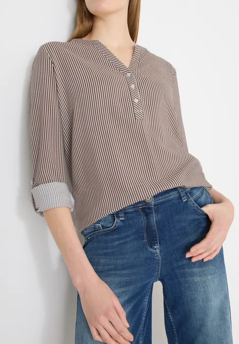 Gestreifte Bluse urban taupe