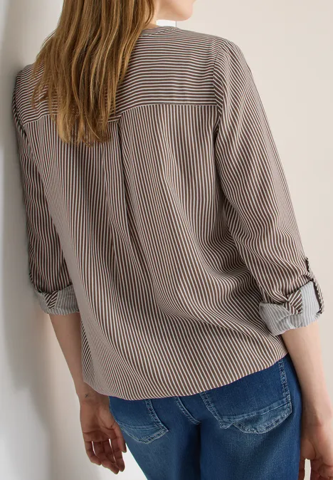 Gestreifte Bluse urban taupe