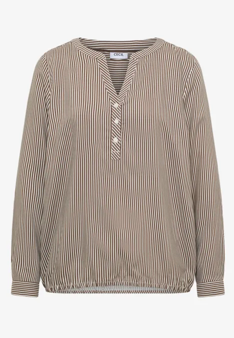 Gestreifte Bluse urban taupe