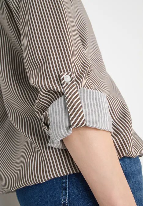 Gestreifte Bluse urban taupe
