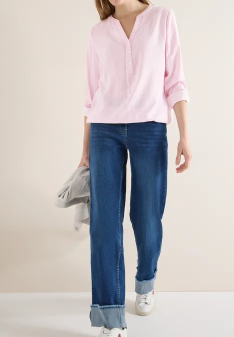 Gestreifte Bluse light blush rose