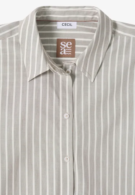 Gestrefte Hemdbluse urban taupe