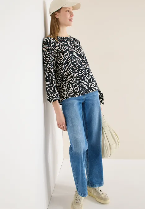 Bluse mit Knoten universal blue