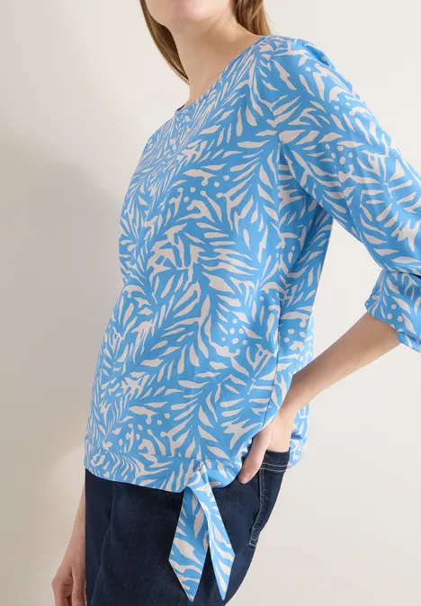 Bluse mit Knoten fountain blue