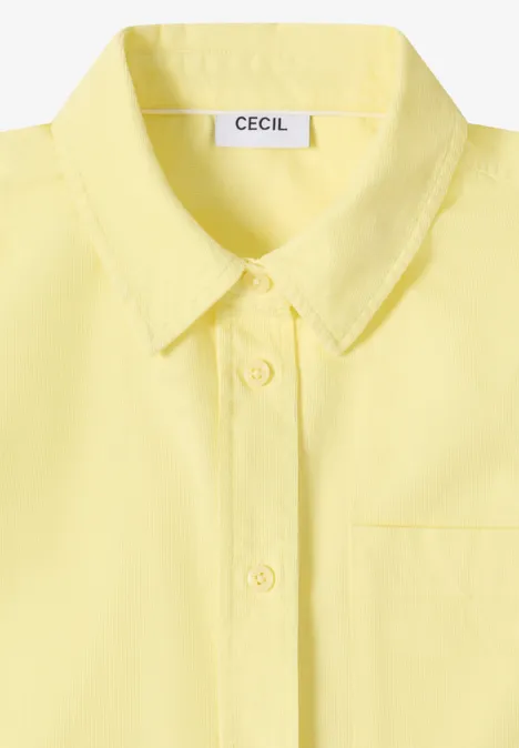 Overhemdblouse in effen kleur iced yellow