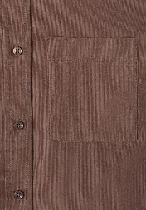 Overhemdblouse in effen kleur urban taupe