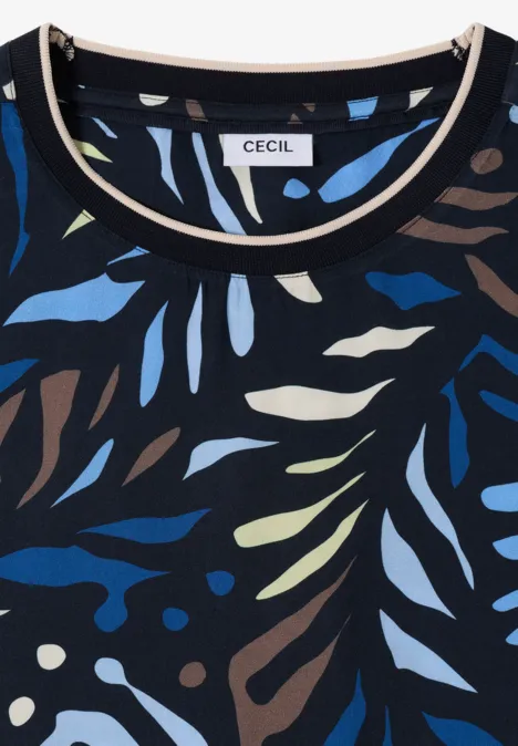 Wzorzysta bluzka koszulowa universal blue