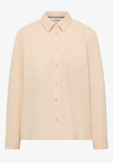 Bluzka koszulowa w jednolitym kolorze pearl beige